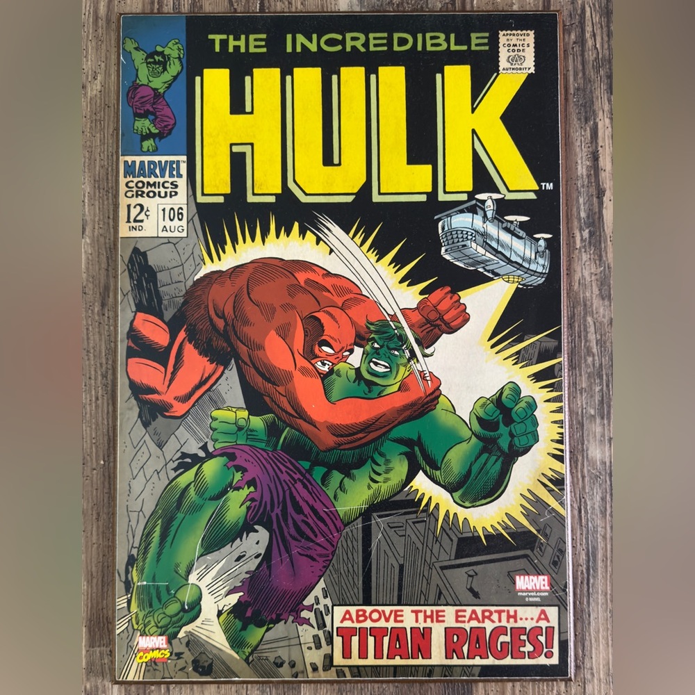 The Incredible Hulk Marvel Comics Wooden Wall Art